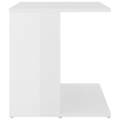 vidaXL Odkládací stolek bílý s vysokým leskem 45x45x48 cm dřevotříska