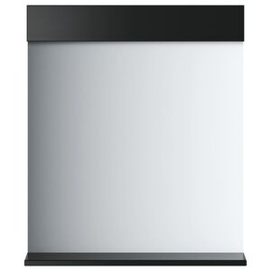 vidaXL Koupelnov&eacute; zrcadlo s polic&iacute; BERG čern&eacute; 60x12x70cm masivn&iacute; dřevo
