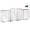 vidaXL Klenut&eacute; gabionov&eacute; ko&scaron;e 3 ks 300x50x100/120cm pozinkovan&eacute; železo