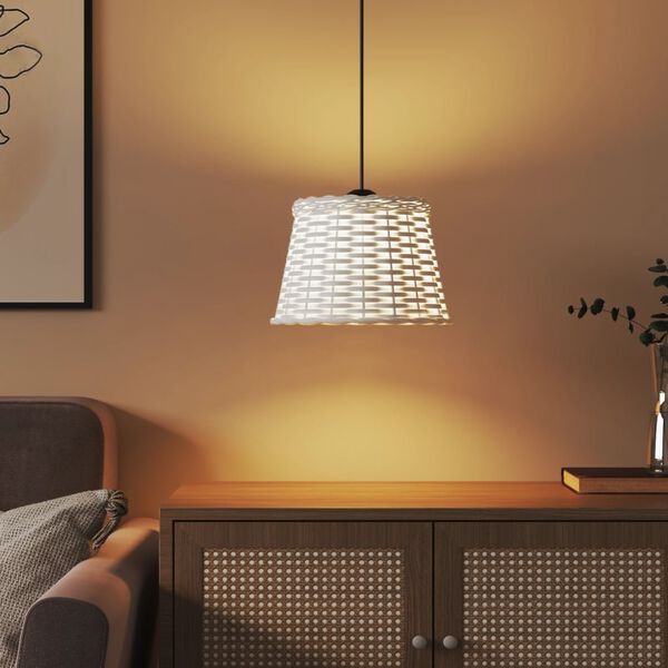 vidaXL St&iacute;nidlo na lustr b&iacute;l&eacute; &Oslash; 25 x 17 cm proutěn&eacute;