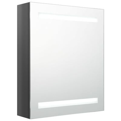 vidaXL LED koupelnová skříňka se zrcadlem zářivě šedá 50 x 14 x 60 cm