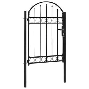 vidaXL Plotov&aacute; br&aacute;na ASSEN s klenut&yacute;m vr&scaron;kem ocelov&aacute; 102 x 150 cm čern&aacute;