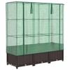 vidaXL Vyv&yacute;&scaron;en&yacute; z&aacute;hon se sklen&iacute;kem ratanov&yacute; vzhled 120 x 40 x 138 cm