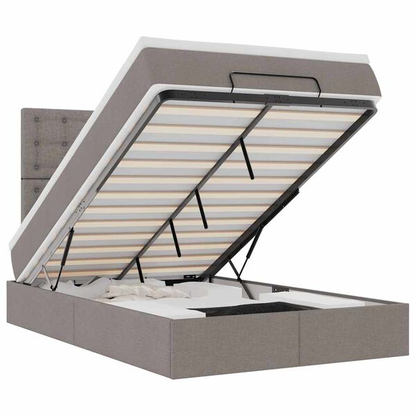 vidaXL Osmansk&yacute; r&aacute;m postele s matrac&iacute; taupe 120x190cm textil