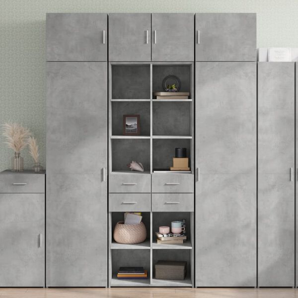vidaXL Skř&iacute;ň highboard betonově &scaron;ed&aacute; 70x42,5x185 cm kompozitn&iacute; dřevo