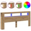 vidaXL Čelo postele LED dub artisan 220x18,5x103,5 cm kompozitn&iacute; dřevo