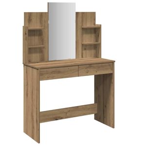 vidaXL Toaletn&iacute; stolek se zrcadlem dub artisan 96 x 39 x 142 cm