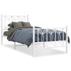 vidaXL Kovov&yacute; r&aacute;m postele s hlavov&yacute;m a nožn&iacute;m čelem b&iacute;l&yacute; 75 x 190 cm