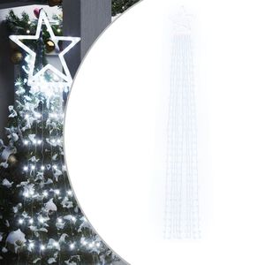 vidaXL Světla na v&aacute;nočn&iacute; stromek 320 studeně b&iacute;l&yacute;ch LED 375 cm