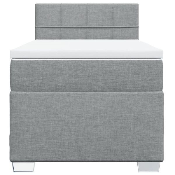 vidaXL Box spring postel s matrac&iacute; světle &scaron;ed&aacute; 90x190 cm textil