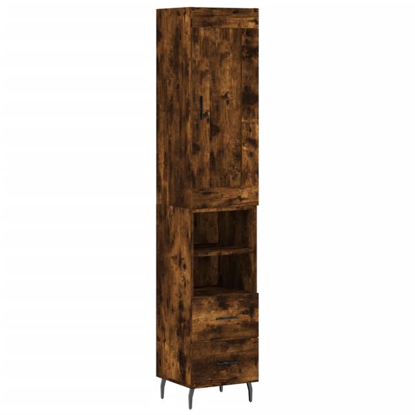vidaXL Skř&iacute;ň highboard kouřov&yacute; dub 34,5 x 34 x 180 cm kompozitn&iacute; dřevo