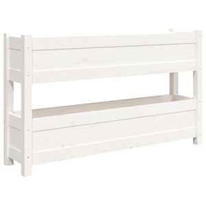 vidaXL Truhl&iacute;k b&iacute;l&yacute; 112 x 25 x 66 cm masivn&iacute; borov&eacute; dřevo
