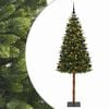 vidaXL Uměl&yacute; v&aacute;nočn&iacute; stromek s baňkami 180 cm 300 LED Tepl&aacute; b&iacute;l&aacute;