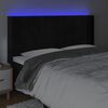 vidaXL Čelo postele s LED čern&eacute; 163 x 16 x 118/128 cm samet