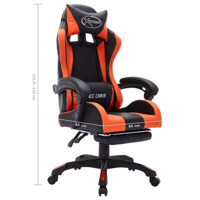 vidaXL Herní židle s RGB LED podsvícením oranžovo-černá umělá kůže