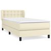 vidaXL Box spring postel s matrac&iacute; kr&eacute;mov&aacute; 90x200 cm uměl&aacute; kůže
