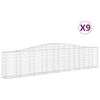 vidaXL Klenut&eacute; gabionov&eacute; ko&scaron;e 9 ks 400x30x80/100 cm pozinkovan&eacute; železo