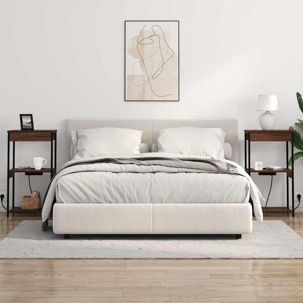 vidaXL Nočn&iacute; skř&iacute;ňka Hněd&yacute; dub 41 x 31 x 76 cm kompozitn&iacute; dřevo