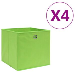 vidaXL &Uacute;ložn&eacute; boxy 4 ks netkan&aacute; textilie 28 x 28 x 28 cm zelen&eacute;