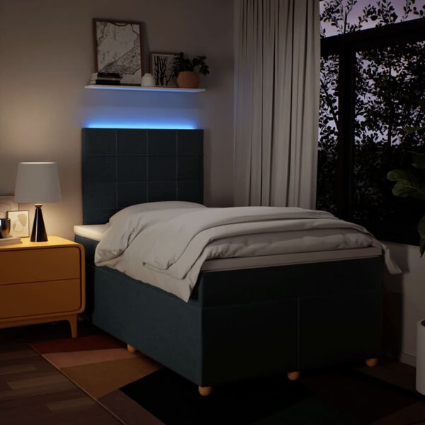 vidaXL Box spring postel s matrac&iacute; modr&aacute; 120x200 cm textil