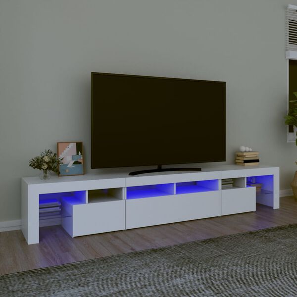 vidaXL TV skříňka s LED osvětlením bílá 230x36,5x40 cm