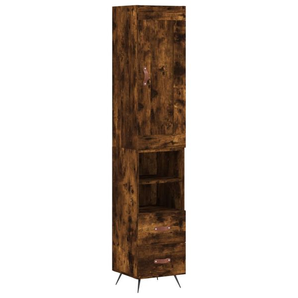 vidaXL Skř&iacute;ň highboard kouřov&yacute; dub 34,5 x 34 x 180 cm kompozitn&iacute; dřevo