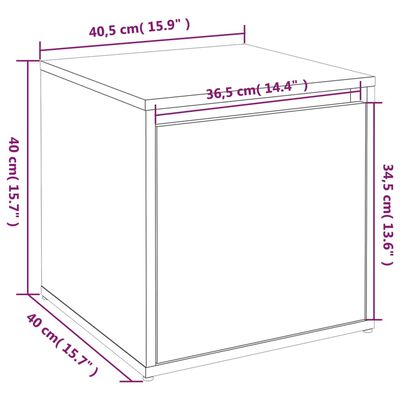 vidaXL Úložný box se zásuvkou bílý 40,5 x 40 x 40 cm kompozitní dřevo