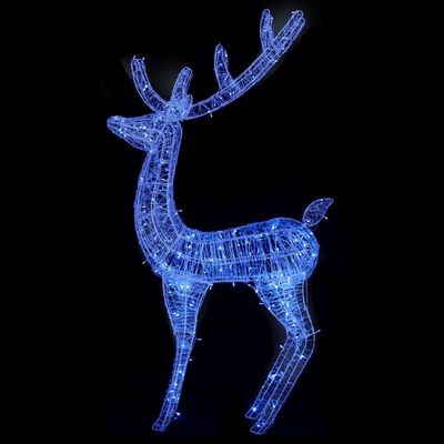 vidaXL XXL Akryloví vánoční sobi s 250 modrými LED 2 ks 180 cm