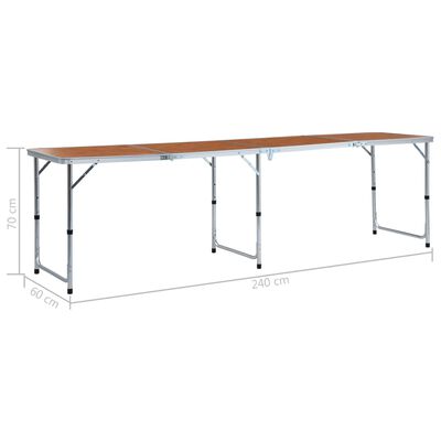vidaXL Skládací kempingový stůl hliník 240 x 60 cm