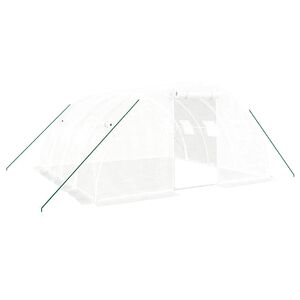 vidaXL Sklen&iacute;k s ocelov&yacute;m r&aacute;mem b&iacute;l&yacute; 16 m&sup2; 4x4x2 m