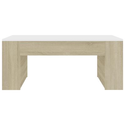 vidaXL Konferenční stolek bílý a dub sonoma 100x60x42 cm dřevotříska