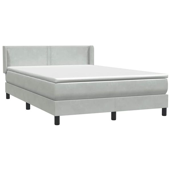 vidaXL Box spring postel s matrac&iacute; světle &scaron;ed&aacute; 160x220 cm samet