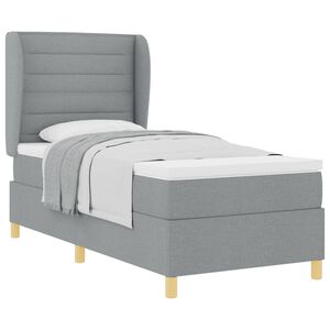 vidaXL Postel s boxspringem s matrac&iacute; Světle &scaron;ed&aacute; 200 x 100 cm textil