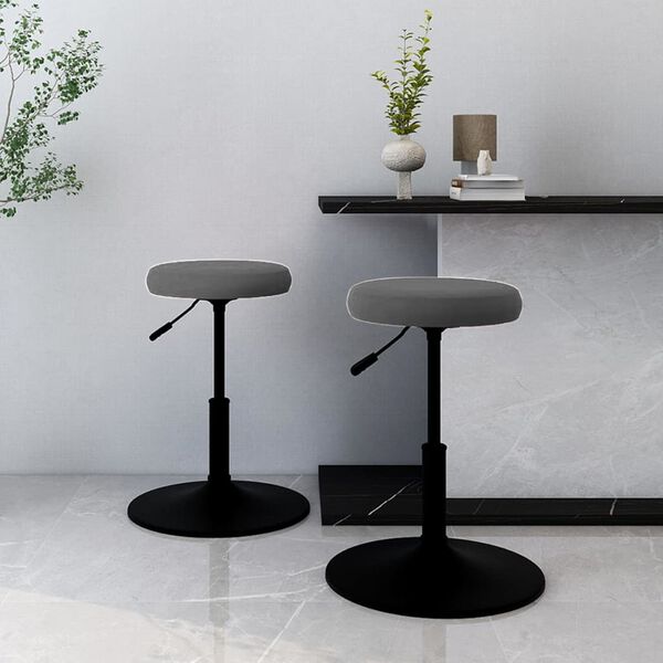 vidaXL J&iacute;deln&iacute; židle 2 ks tmavě &scaron;ed&eacute; samet