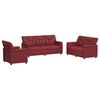 vidaXL Set pohovek 3 pcs V&iacute;no Červen&eacute; Uměl&aacute; kůže