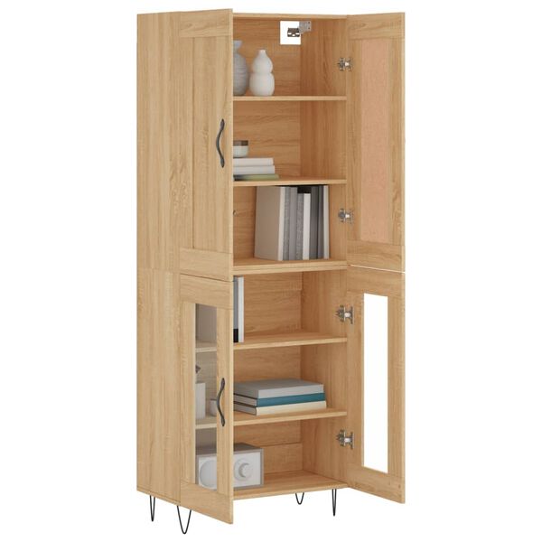 vidaXL Skříň highboard dub sonoma 69,5 x 34 x 180 cm kompozitní dřevo