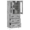 vidaXL Skř&iacute;ň highboard betonově &scaron;ed&aacute; 69,5x34x180 cm kompozitn&iacute; dřevo