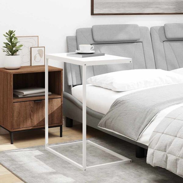 vidaXL Odkl&aacute;dac&iacute; stolek b&iacute;l&yacute; 55 x 35 x 66 cm kompozitn&iacute; dřevo