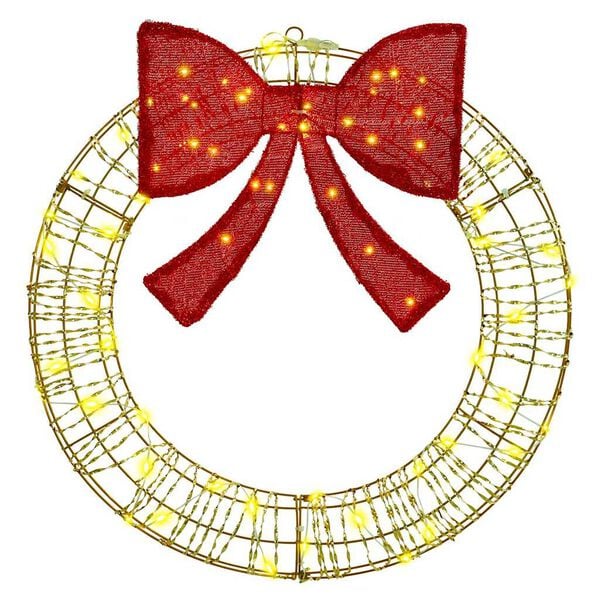 vidaXL Věnec s 60 LED diodami Tepl&aacute; b&iacute;l&aacute; 75 cm PET