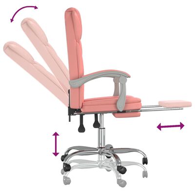 vidaXL Polohovací kancelářská židle růžová umělá kůže
