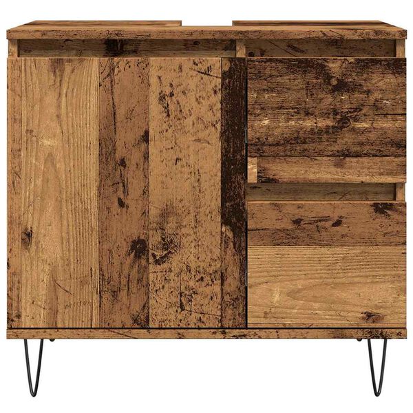vidaXL Koupelnov&aacute; skř&iacute;ňka pod umyvadlo old wood 65x33x60 cm kompozit