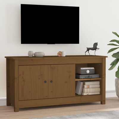 vidaXL TV skříňka medově hnědá 103 x 36,5 x 52 cm masivní borové dřevo