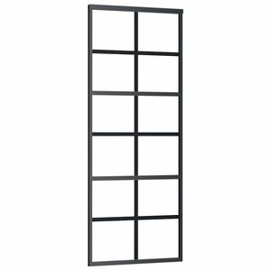 vidaXL Posuvn&eacute; dveře ESG sklo a hlin&iacute;k 76 x 205 cm čern&eacute;