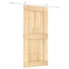 vidaXL Posuvn&eacute; dveře Př&iacute;rodn&iacute; a b&iacute;l&aacute; 95 x 210 cm Masivn&iacute; borov&eacute; dřevo