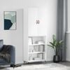 vidaXL Skř&iacute;ň highboard b&iacute;l&aacute; 69,5 x 34 x 180 cm kompozitn&iacute; dřevo