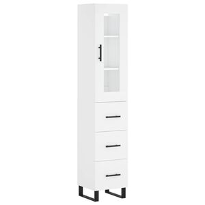 vidaXL Skř&iacute;ň highboard b&iacute;l&aacute; 34,5 x 34 x 180 cm kompozitn&iacute; dřevo