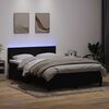 vidaXL Box spring postel s matrac&iacute; a LED čern&aacute; 160x220 cm samet