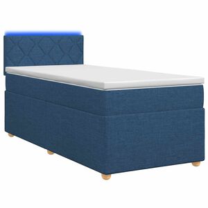vidaXL Postel boxspring s matrac&iacute; s LED p&aacute;sky Modr&aacute; 80 x 200 cm Textil
