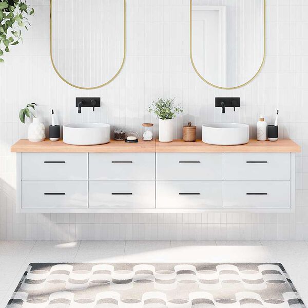 vidaXL Koupelnov&aacute; deska hněd&aacute; 220x40x(2-6) cm o&scaron;etřen&yacute; masivn&iacute; dřevo