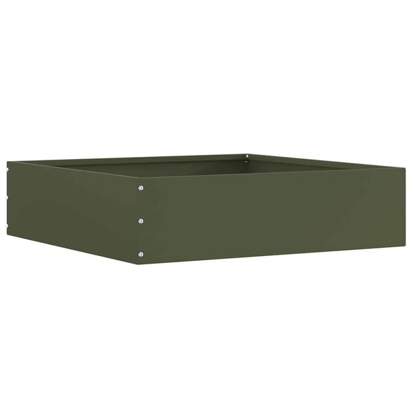 vidaXL Okraj tr&aacute;vn&iacute;ku 6 pcs Olivově zelen&aacute; 50 x 50 x 13 cm Ocel